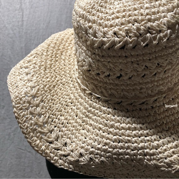 Sun Hat  woven light natural color plastic rim insert for structure at brim OS - Picture 3 of 5